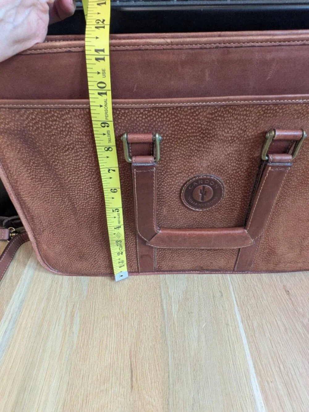 Vintage Capybara Cardon-Cosas Nuestras leather briefcase w/ solid brass hardware